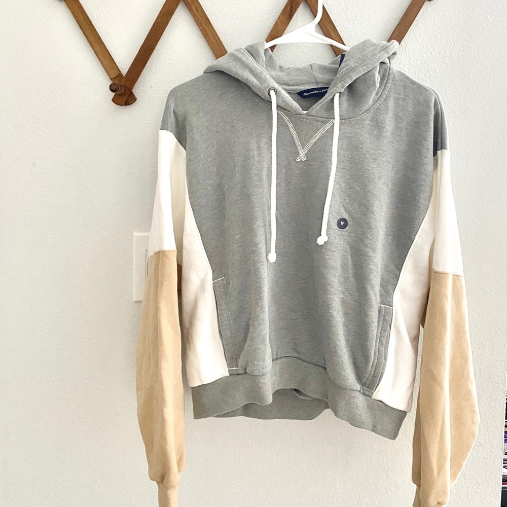 Abercrombie Cropped Color Blocked Hoodie